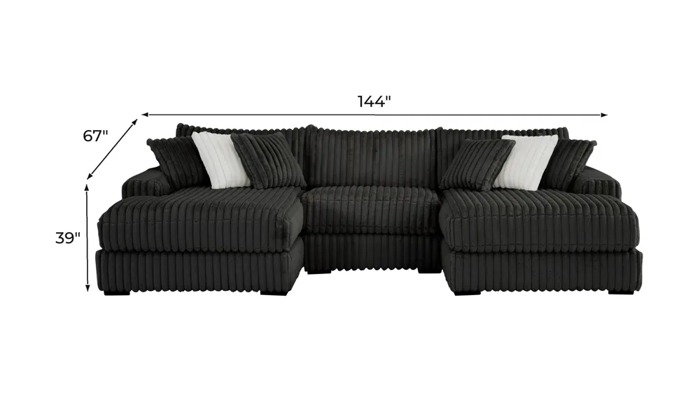 Onyx Moon 3-pc. Sectional Dimensions