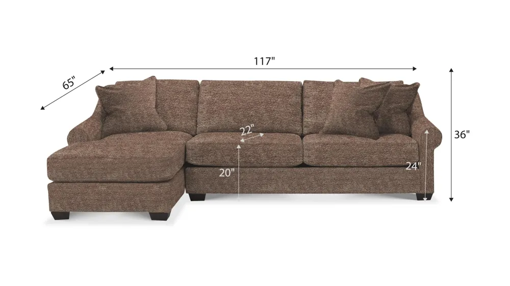 Thatcher 2-pc. Sectional Dimensions