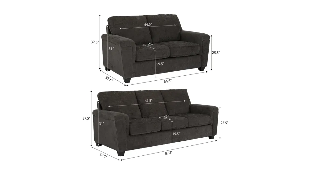 Elora Living Room Set Dimensions