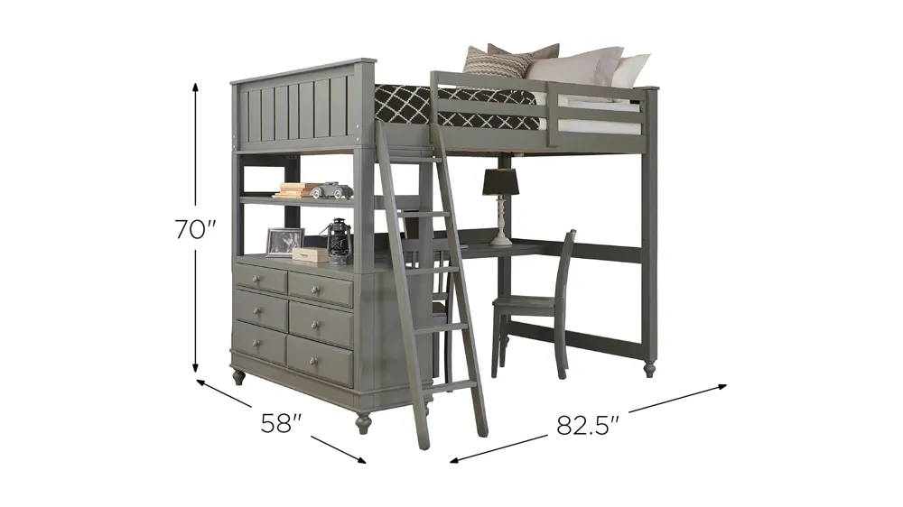 Lake House Loft with Desk Dimensions
