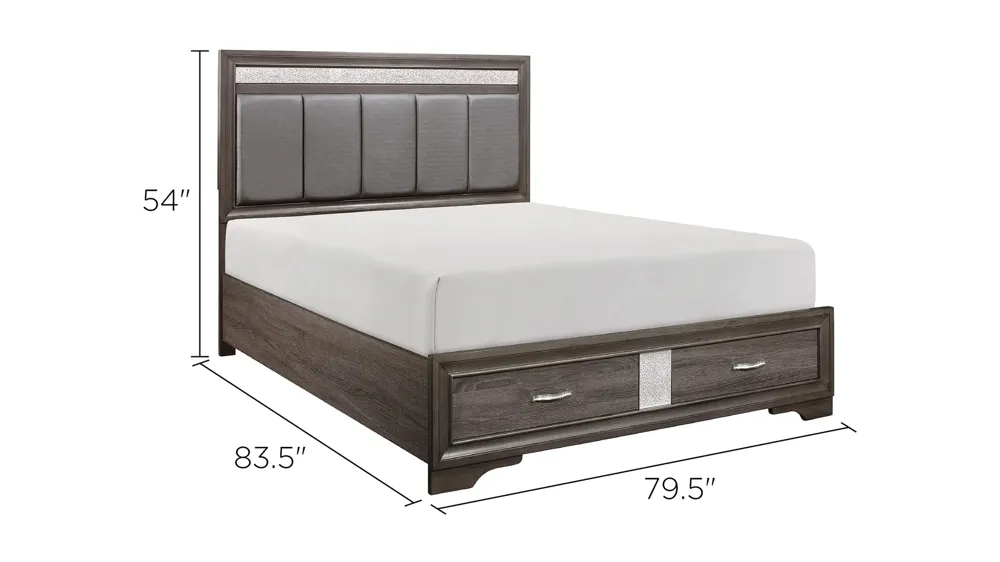 Griggs Upholstered Storage Bed Dimensions