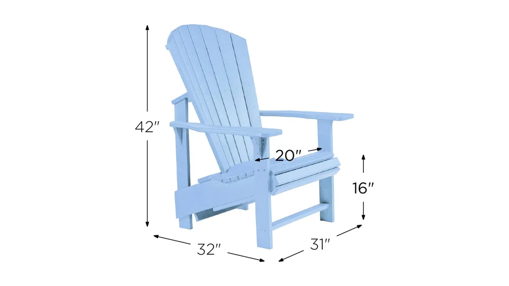 Generation Recycled Outdoor Upright Adirondack Chair Dimensions