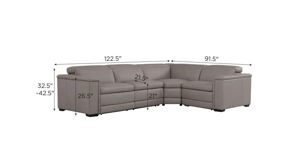 Finnegan 3-pc. Dual Power Sectional Dimensions