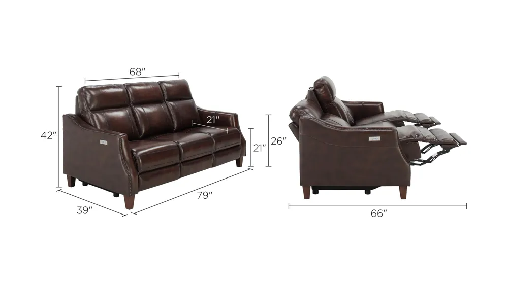 Thomas Power Sofa with Power Headrest & Drop Down Table Dimensions
