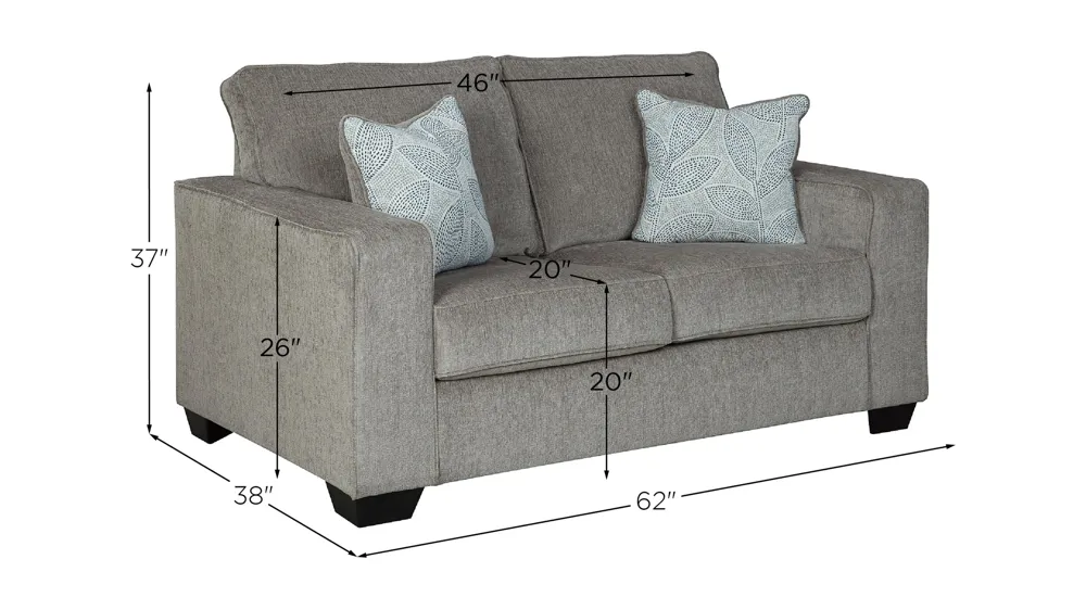 Adelson Chenille Loveseat Dimensions
