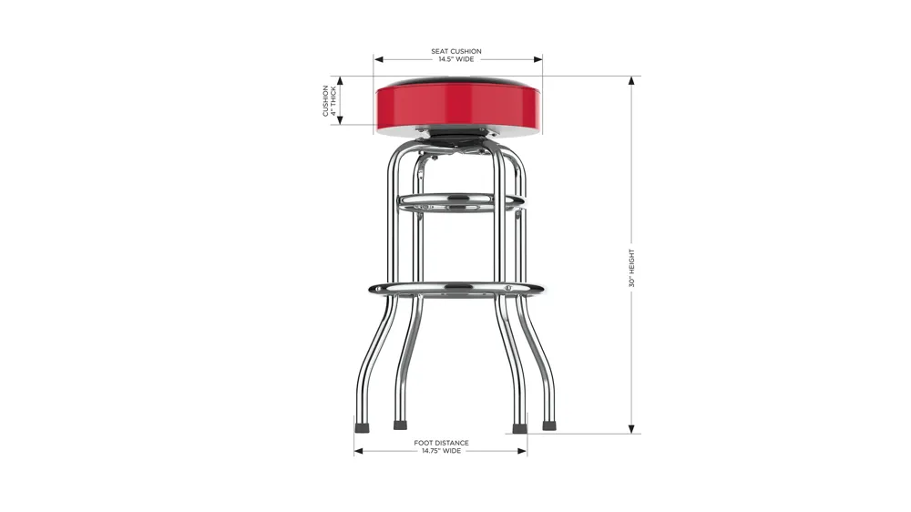 NHL Backless Swivel Bar Stool Dimensions
