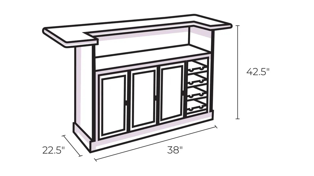 Tipple Wine & Bar Console Dimensions