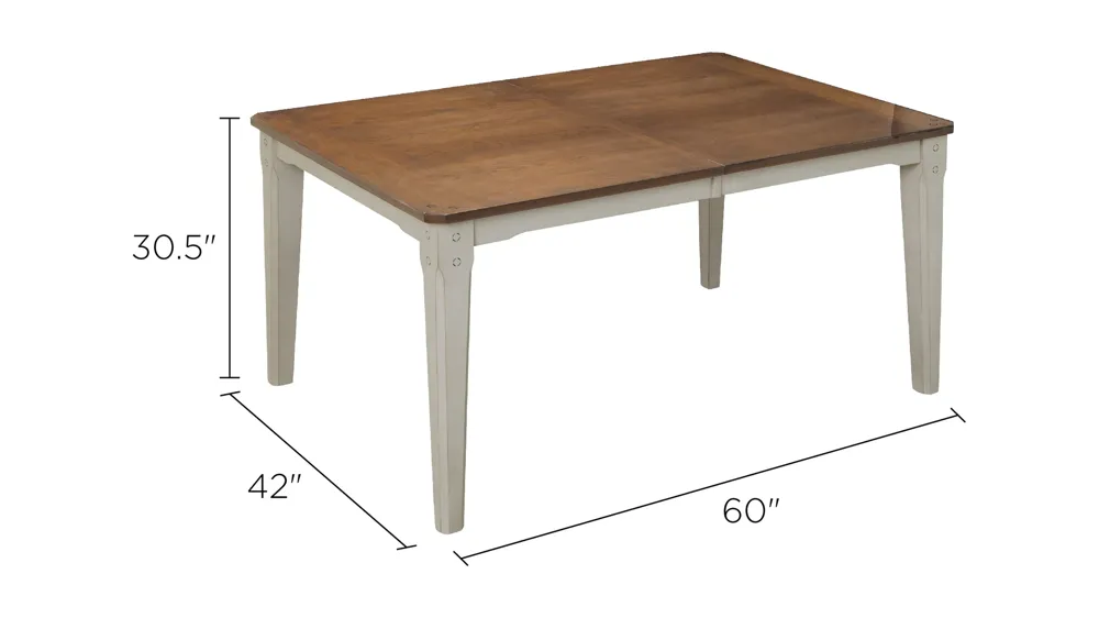 Holden Dining Table w/ Leaf Dimensions
