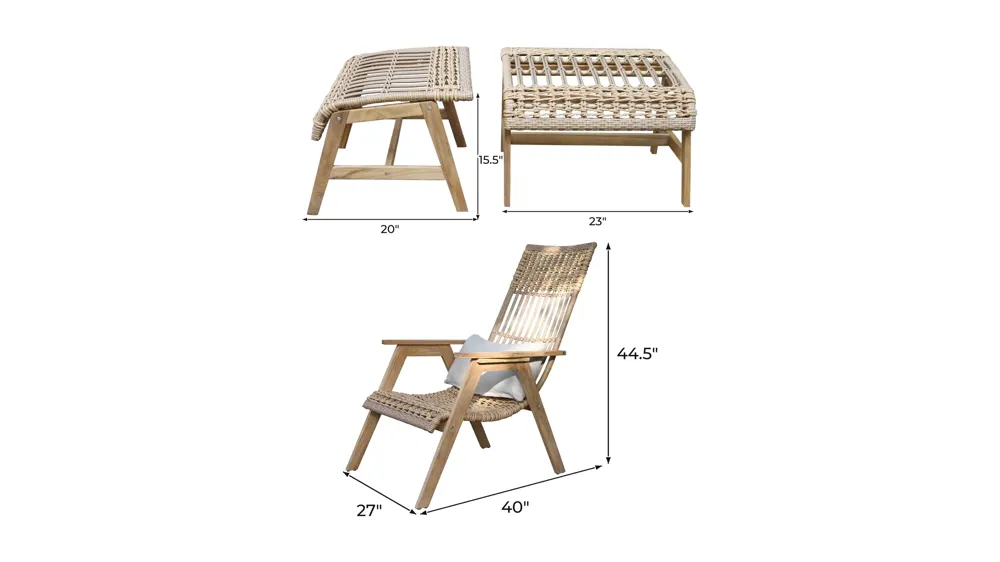 Bohemian 5-pc. Lounger Set Dimensions
