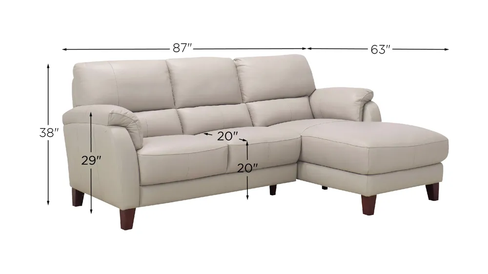 Harmony 2-pc. Sectional Dimensions
