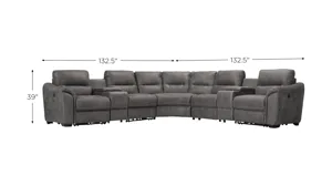 Rockland Microfiber 7-pc. Power Sectional | Raymour & Flanigan