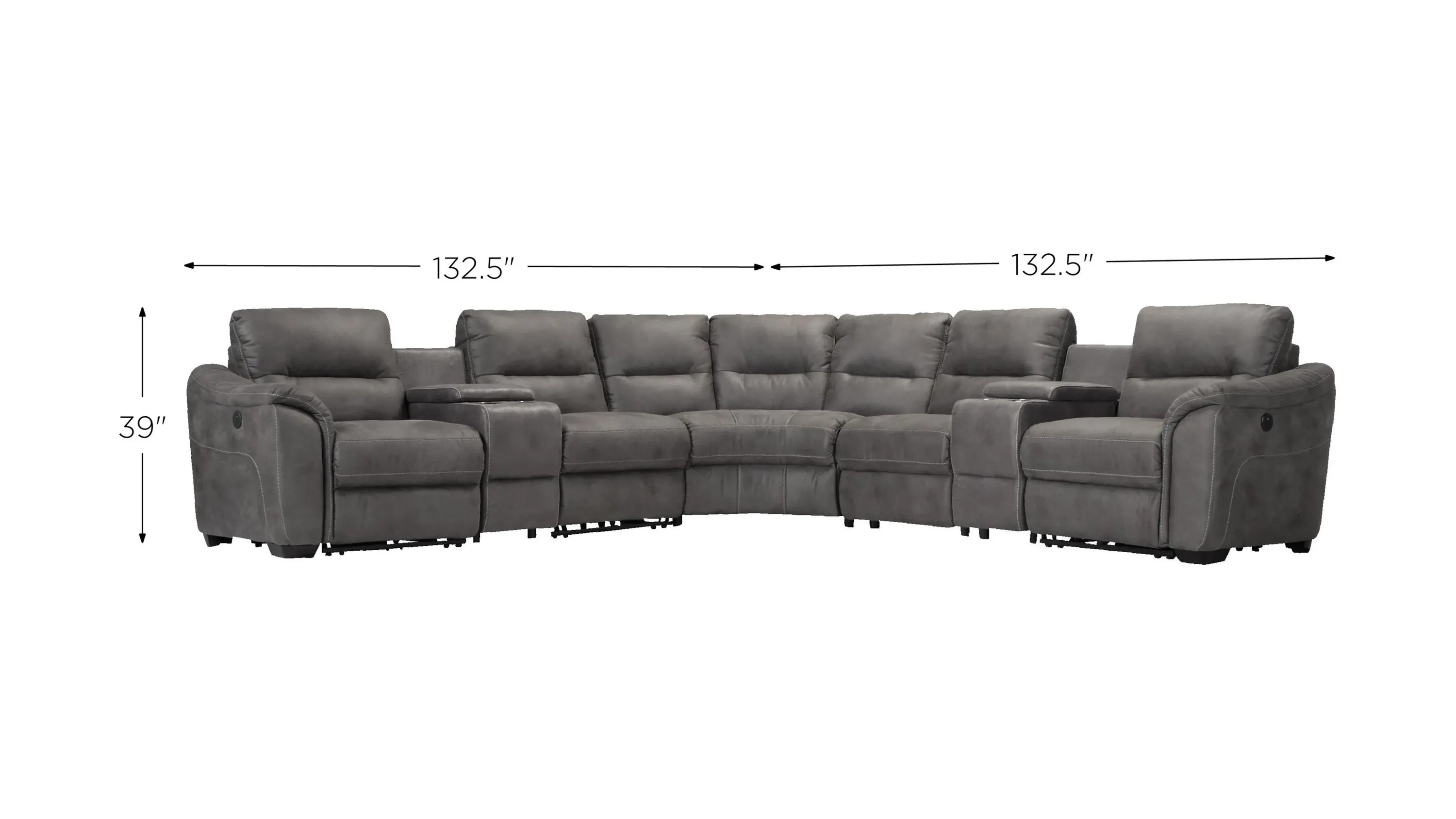 Rockland Microfiber 7-pc. Power Sectional | Raymour & Flanigan