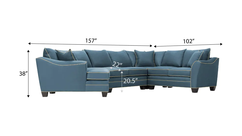 Foresthill 4-pc. Left Hand Cuddler with Loveseat Sectional Sofa Dimensions