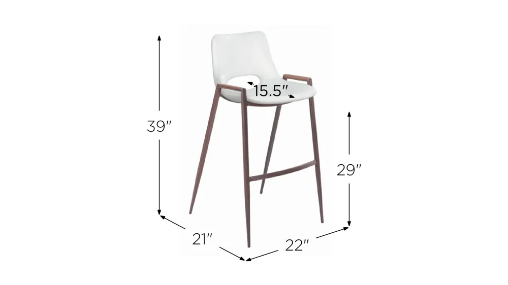 Desi Bar Stool: Set of 2 Dimensions