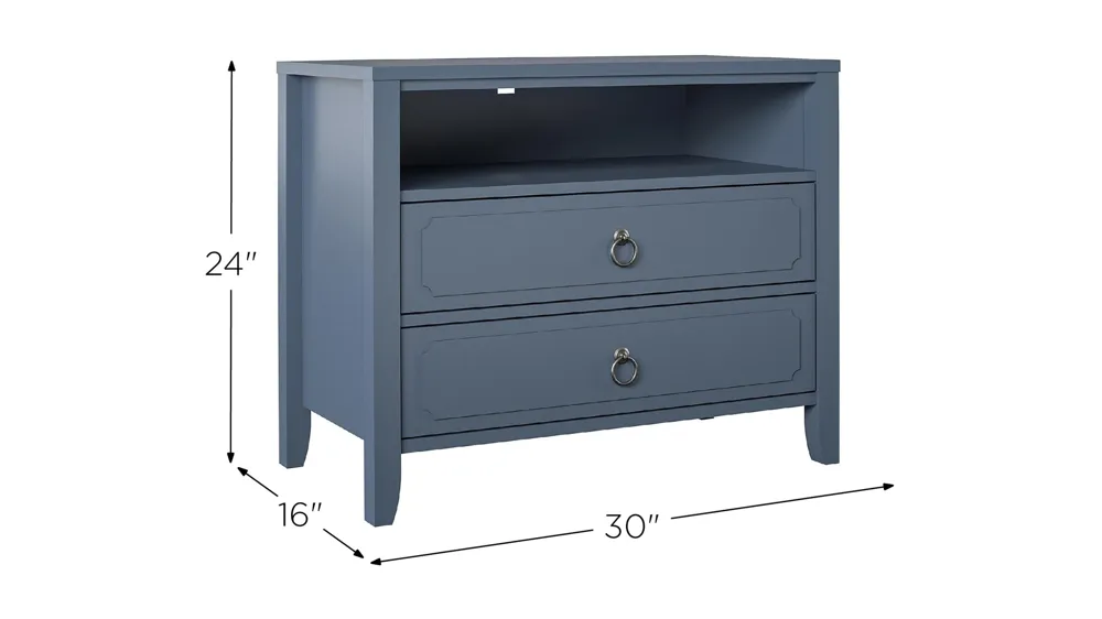 Novogratz Her Majesty Two Drawer Nightstand Dimensions