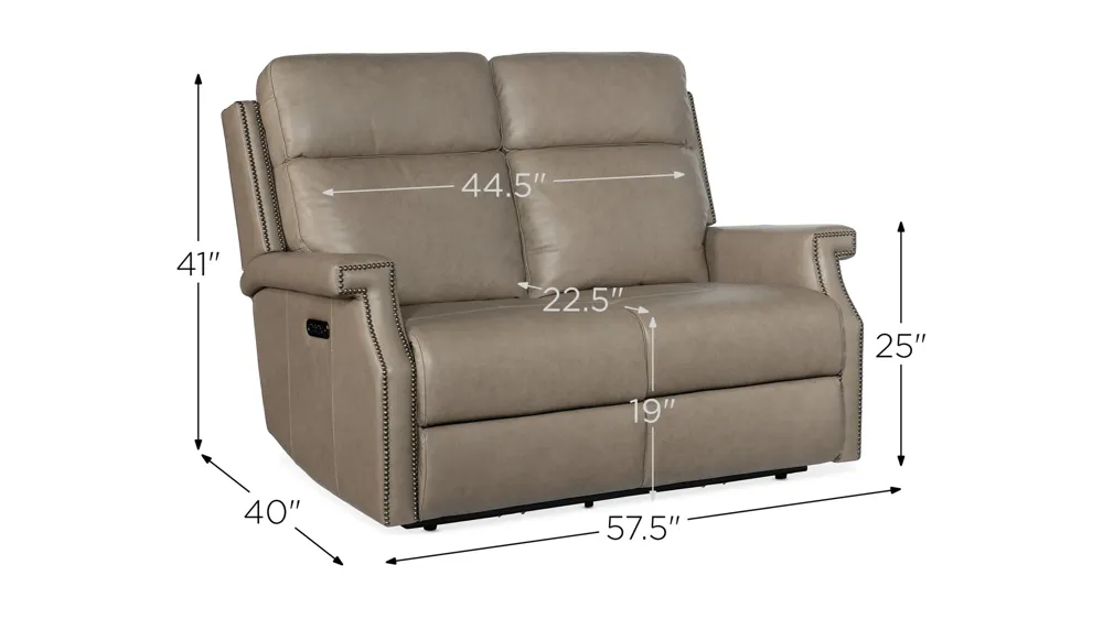 Vaughn Zero Gravity Loveseat with Power Headrest Dimensions