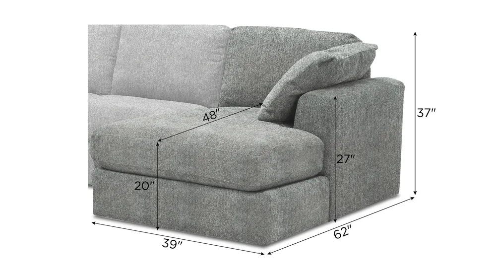 Nappily Right Arm Facing Chaise Dimensions