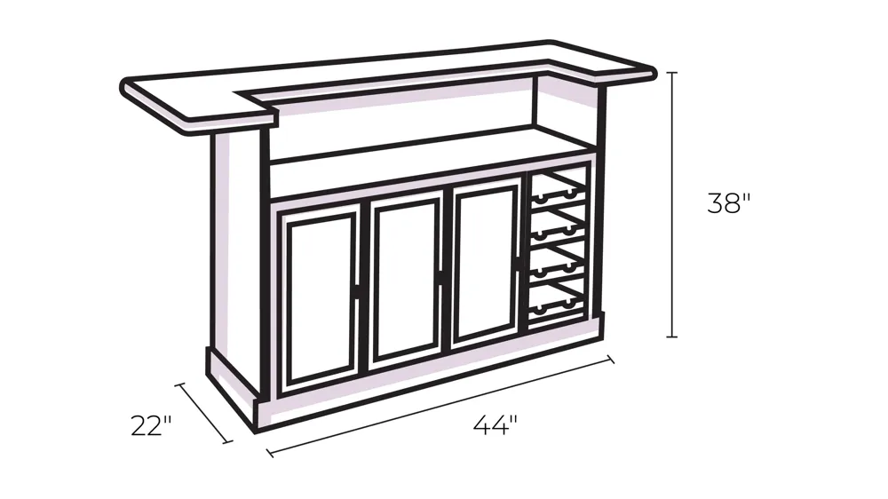 Merlot Valley Wine Console Dimensions