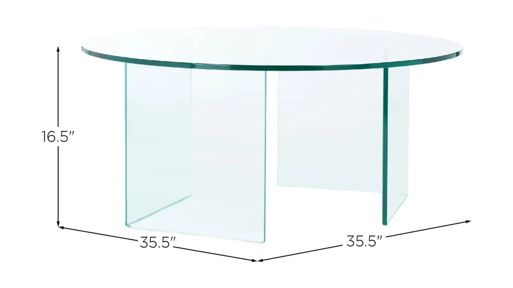Gensho Glass Coffee Table Dimensions