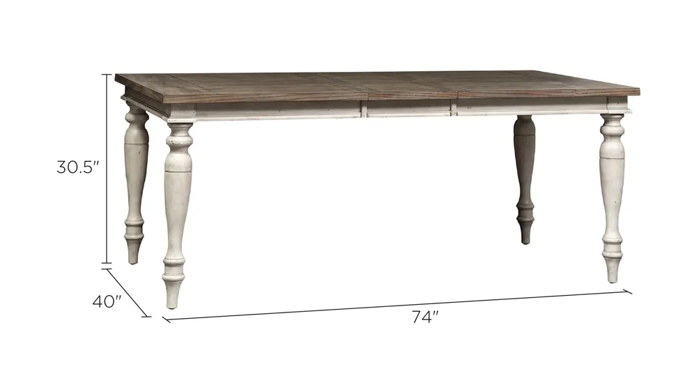 Heywood Dining Table w/ Leaf Dimensions