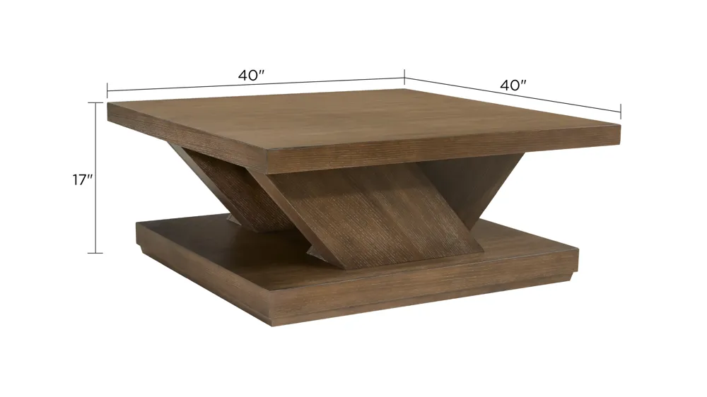 Oxer Coffee Table w/ Casters Dimensions