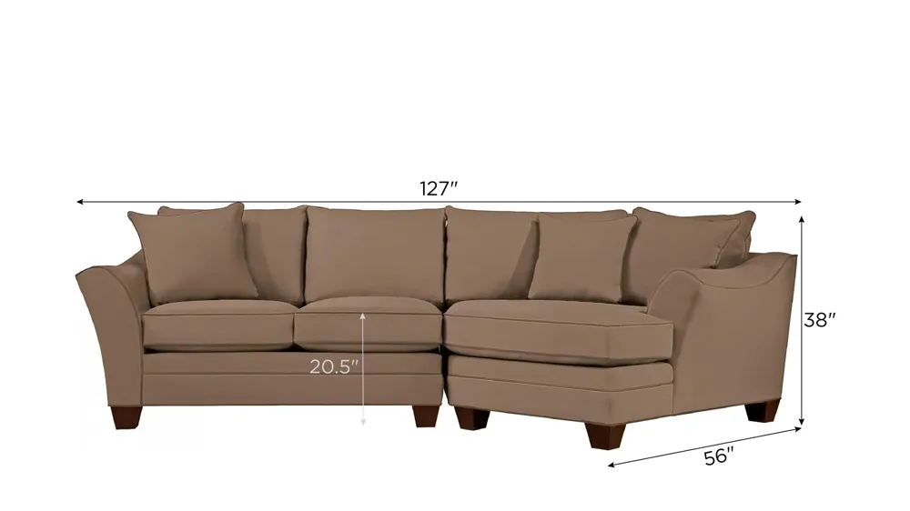 Foresthill 2-pc. Right Hand Cuddler Sectional Sofa Dimensions