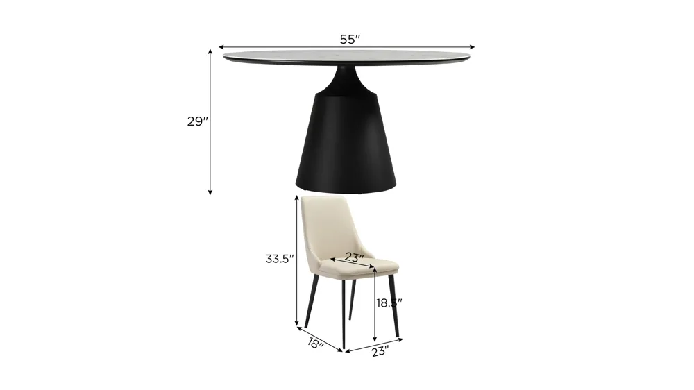 Genesis 5-pc. Dining Set Dimensions