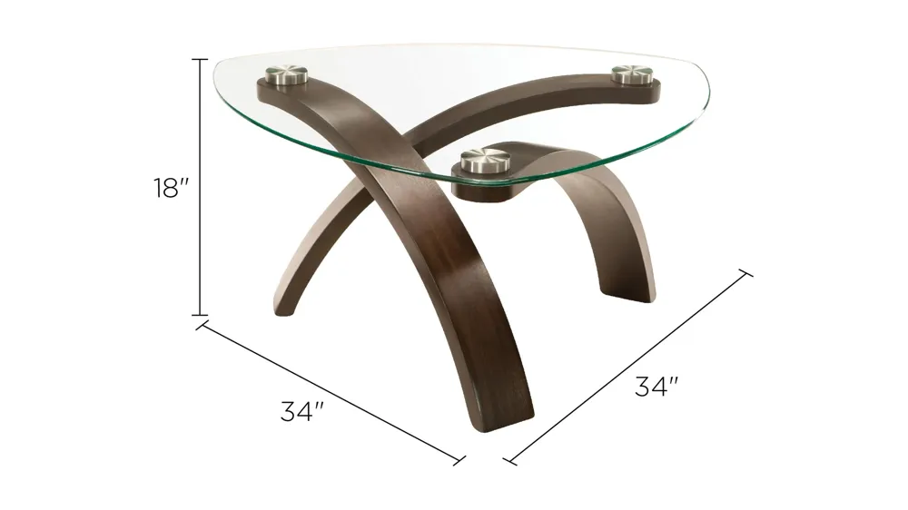 Allure Round Glass Coffee Table Dimensions