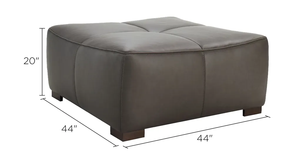 Burchill Leather Cocktail Ottoman Dimensions