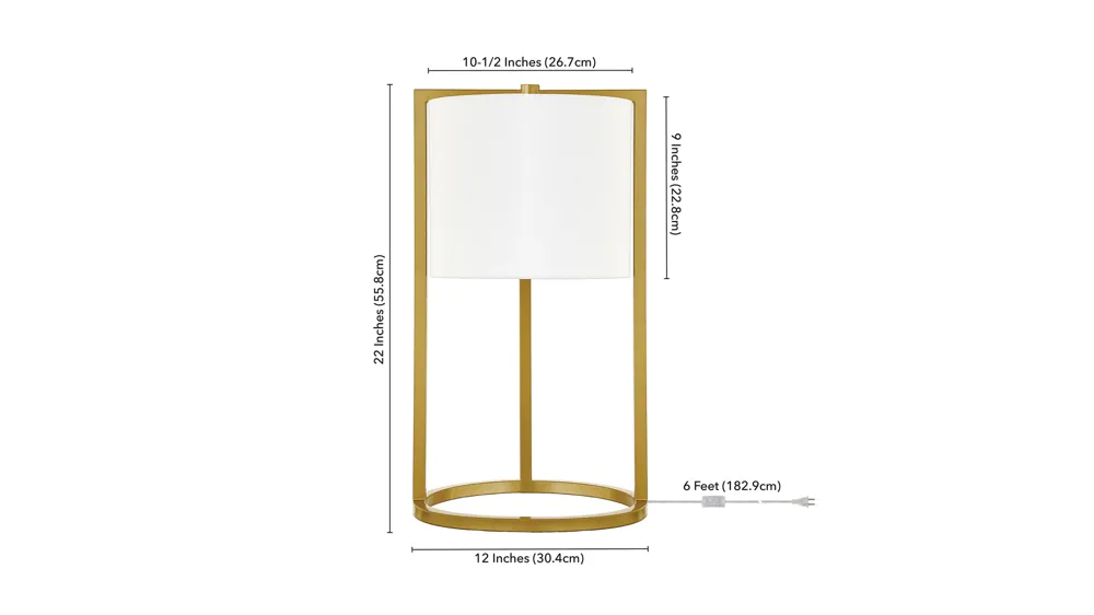 Delano Asymmetric Table Lamp Dimensions