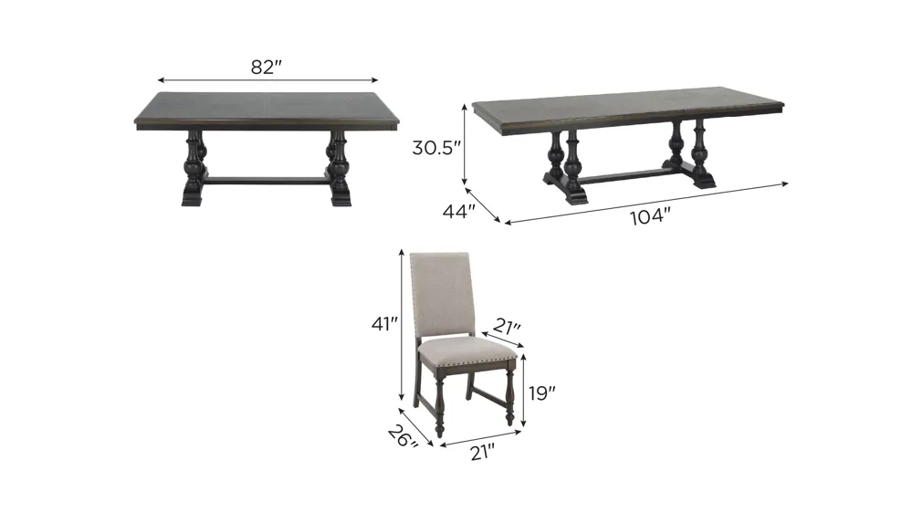 Montane 5-pc Dining Set Dimensions