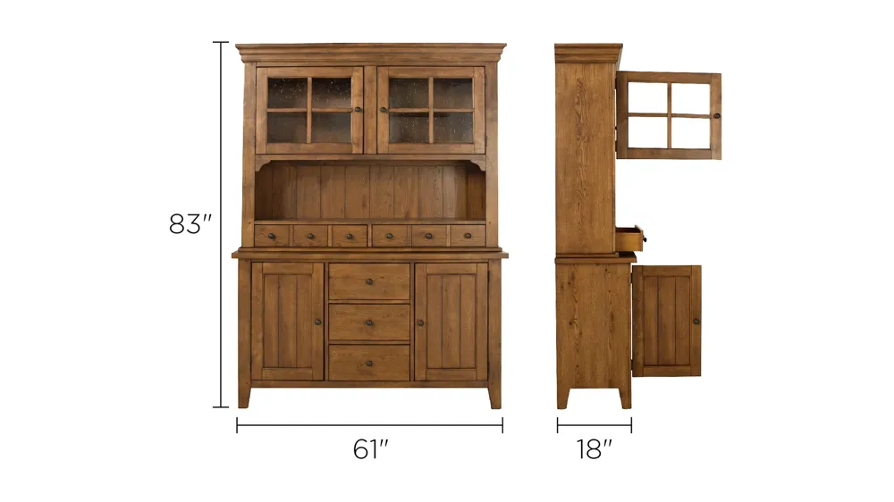 Colebrook 2-pc. China Cabinet w/ Lighting Dimensions