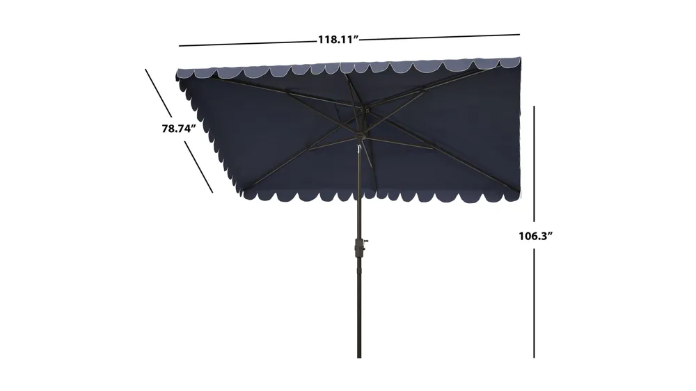 Doreen Rectangular Patio Umbrella Dimensions