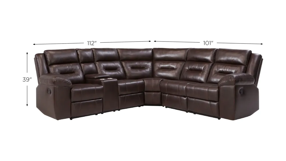 Telcatto 3-pc. Reclining Sectional Dimensions