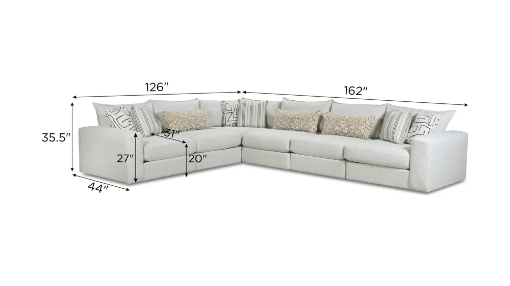 Durango 6-pc. Sectional Dimensions