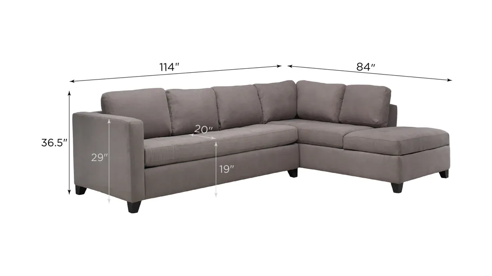 Dexter 2-pc. Sofa Chaise w/Queen Sleeper Dimensions