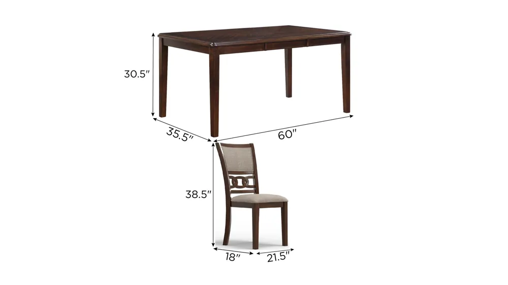 Millie 5-pc. Dining Set Dimensions