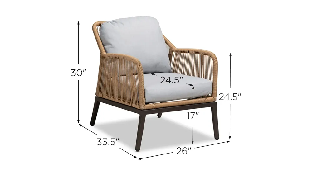 Endecott 2-Piece Outdoor Patio Chair Set Dimensions