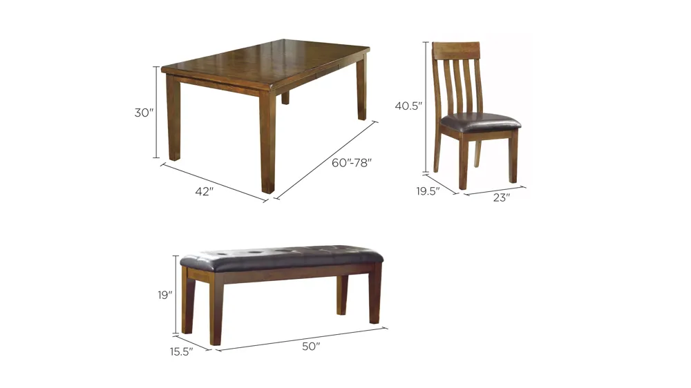 Fowler 6-pc. Dining Set Dimensions