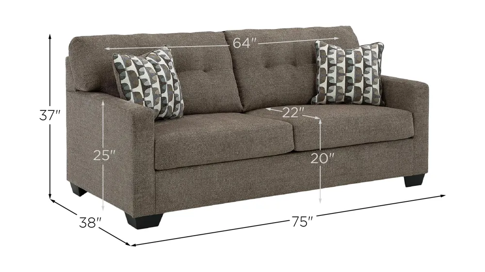 Mahoney Full Sleeper Sofa Dimensions