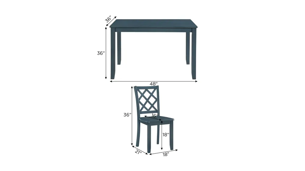 Trellis 5-pc. Dining Set Dimensions