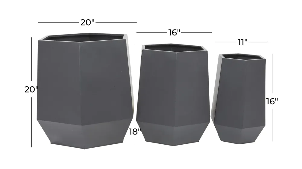 Ivy Collection Marchenkind Planter: Set of 3 Dimensions