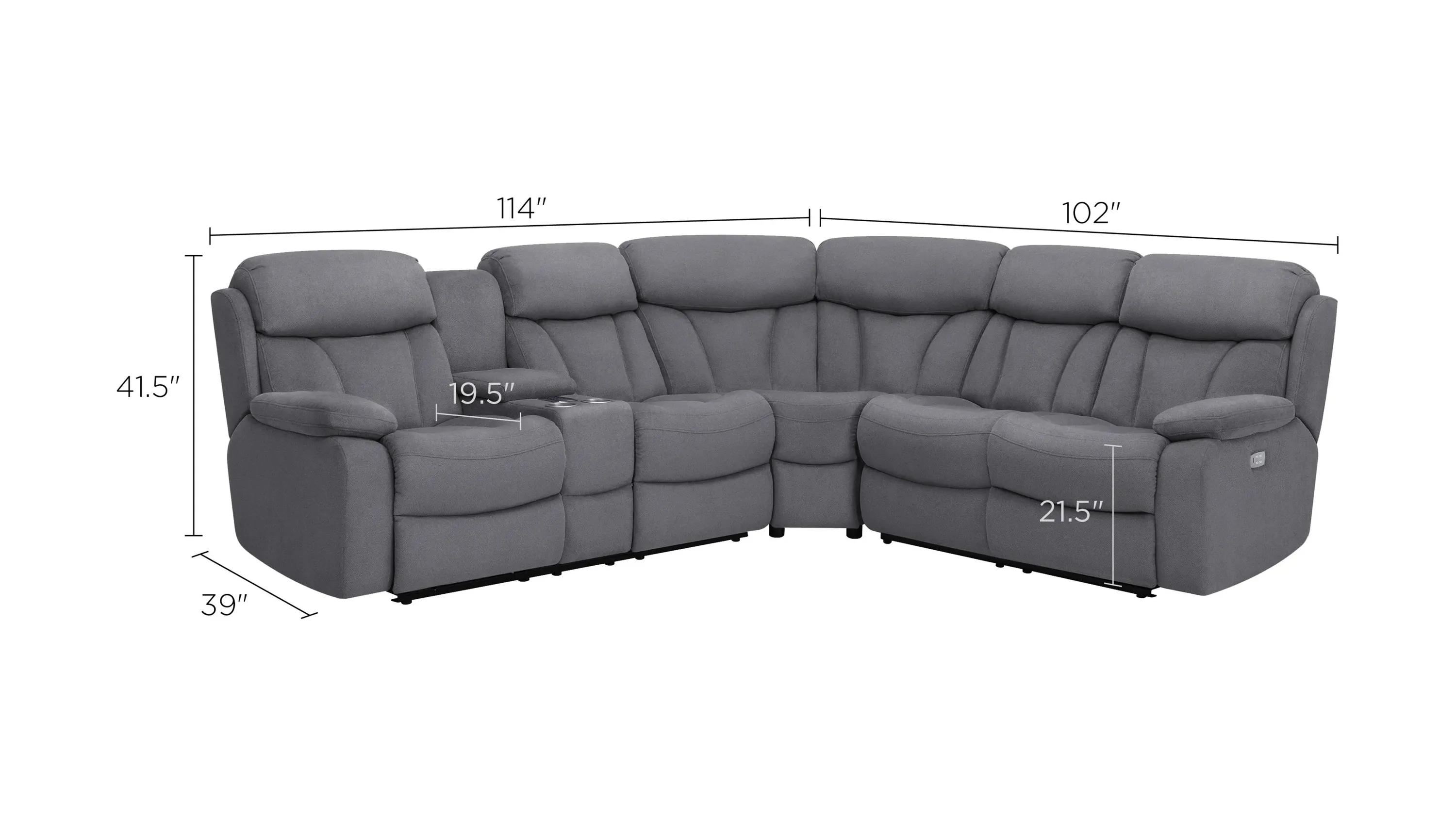 Connell 3-pc. Power-Reclining Sectional Sofa w/ Heat and Massage