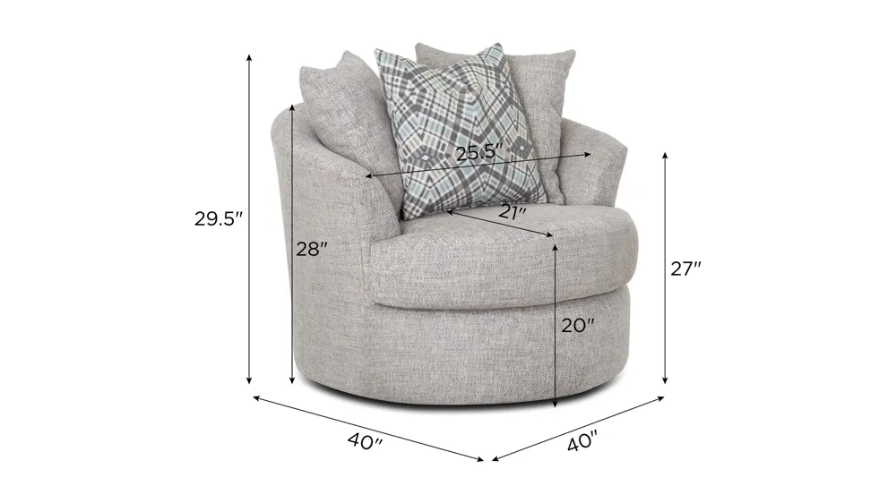 Carter Swivel Barrel Chair Dimensions