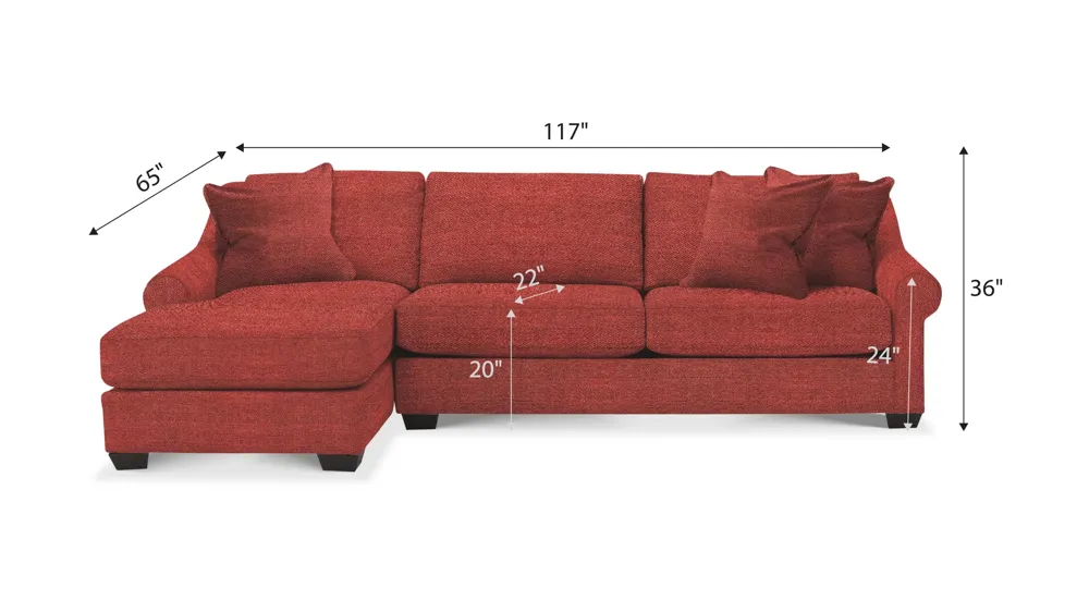 Thatcher 2-pc. Sectional Dimensions