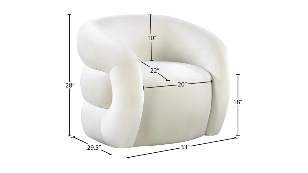 Roxbury Velvet Accent Chair Dimensions