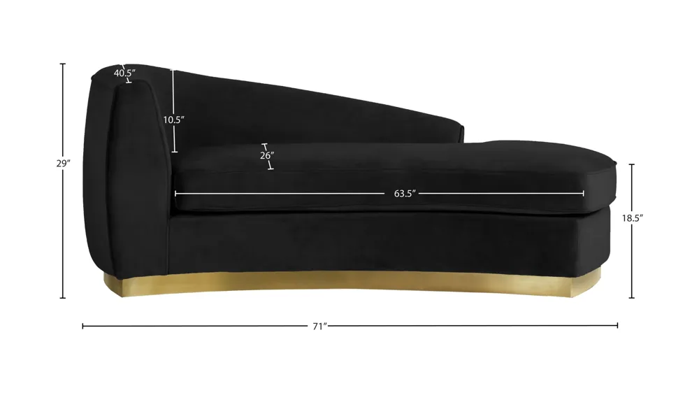 Julian Velvet Chaise Dimensions