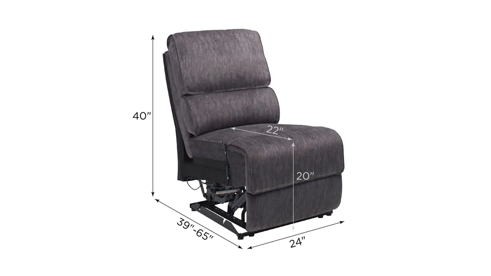 Portman Armless Recliner Dimensions