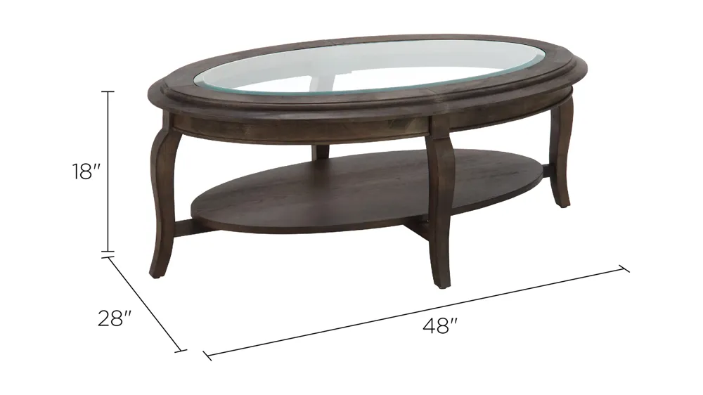 Renson Oval Cocktail Table Dimensions