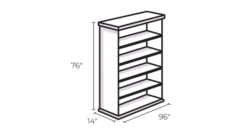 Harper Point Bookcase Wall Dimensions